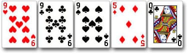 Poker three of a kind set